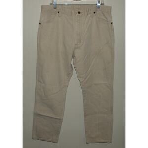 Wrangler 13MWZTN Men's Straight Fit Jeans 38 x 31 Beige Tan 100% Cotton
